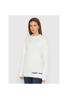Tommy Jeans Пуловер Lofty DW0DW10995 Бял Slim Fit - Pepit.bg