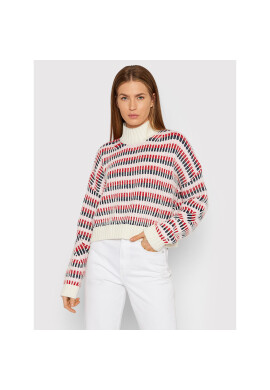 Tommy Jeans Пуловер Multi Plaited DW0DW11003 Бял Regular Fit - Pepit.bg