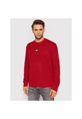 Tommy Jeans Пуловер Solid Badge DM0DM11341 Червен Relaxed Fit - Pepit.bg