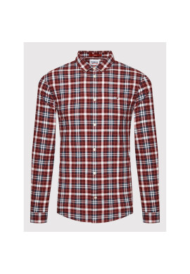 Tommy Jeans Риза Essential Poplin Check DM0DM12339 Червен Regular Fit - Pepit.bg