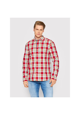 Tommy Jeans Риза Essential Poplin DM0DM13041 Червен Regular Fit - Pepit.bg