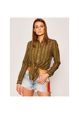 Tommy Jeans Риза Front Knot DW0DW07945 Зелен Regular Fit - Pepit.bg