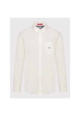 Tommy Jeans Риза Solid Poplin DM0DM12343 Бял Regular Fit - Pepit.bg