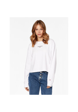 Tommy Jeans Суитшърт Essential Logo DW0DW15409 Бял Regular Fit - Pepit.bg