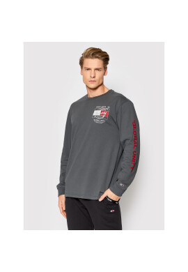 Tommy Jeans Тениска с дълъг ръкав Globe Script DM0DM12412 Сив Regular Fit - Pepit.bg