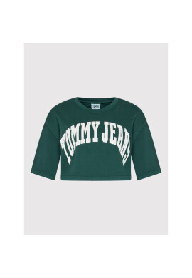 Tommy Jeans Тишърт College DW0DW12835 Зелен Oversize - Pepit.bg
