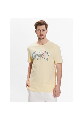 Tommy Jeans Тишърт College Pop DM0DM16401 Жълт Regular Fit - Pepit.bg