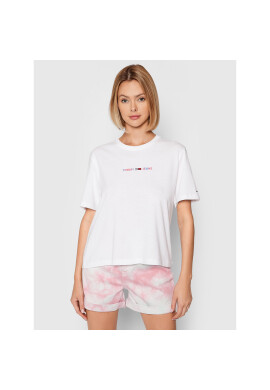 Tommy Jeans Тишърт Crop Multi Linear DW0DW10437 Бял Regular Fit - Pepit.bg