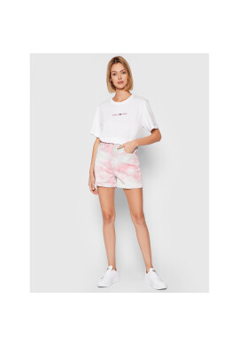 Tommy Jeans Тишърт Crop Multi Linear DW0DW10437 Бял Regular Fit - Pepit.bg