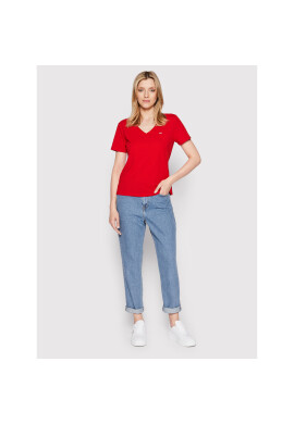 Tommy Jeans Тишърт DW0DW09195 Червен Slim Fit - Pepit.bg
