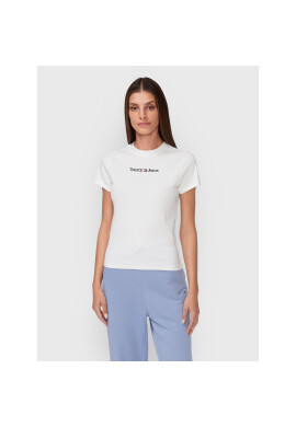 Tommy Jeans Тишърт DW0DW14364 Бял Slim Fit - Pepit.bg