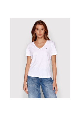 Tommy Jeans Тишърт DW0DW14617 Бял Slim Fit - Pepit.bg