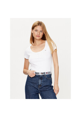 Tommy Jeans Тишърт DW0DW16107 Бял Regular Fit - Pepit.bg