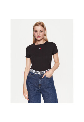 Tommy Jeans Тишърт DW0DW16259 Черен Regular Fit - Pepit.bg