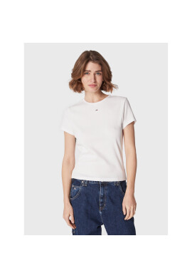 Tommy Jeans Тишърт Essential DW0DW14876 Бял Slim Fit - Pepit.bg