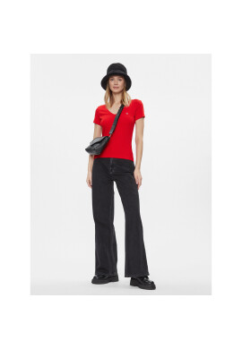 Tommy Jeans Тишърт Essential DW0DW17385 Червен Slim Fit - Pepit.bg