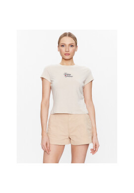 Tommy Jeans Тишърт Essential Logo DW0DW15441 Бежов Regular Fit - Pepit.bg