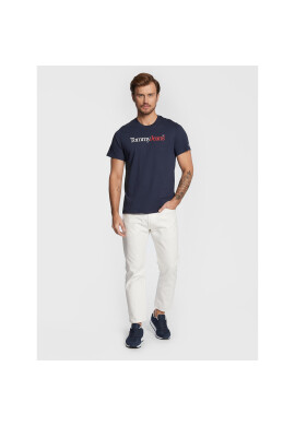 Tommy Jeans Тишърт Essential Multi Logo DM0DM14980 Тъмносин Regular Fit - Pepit.bg