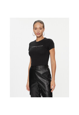 Tommy Jeans Тишърт Linear DW0DW17361 Черен Slim Fit - Pepit.bg