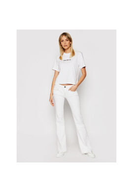 Tommy Jeans Тишърт Linear Logo DW0DW10057 Бял Cropped Fit - Pepit.bg