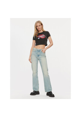 Tommy Jeans Тишърт Lips DW0DW17373 Черен Slim Fit - Pepit.bg