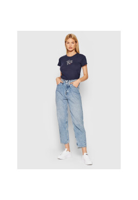 Tommy Jeans Тишърт Script DW0DW09558 Тъмносин Slim Fit - Pepit.bg