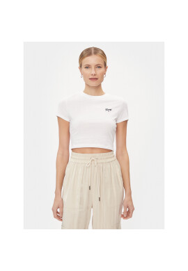 Tommy Jeans Тишърт Script DW0DW17366 Бял Slim Fit - Pepit.bg