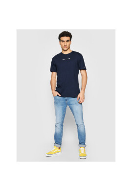 Tommy Jeans Тишърт Small Text DM0DM09701 Тъмносин Regular Fit - Pepit.bg