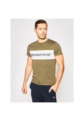 Tommy Sport Тишърт Colourblock Logo S20S200375 Зелен Regular Fit - Pepit.bg