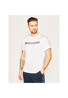 Tommy Sport Тишърт Logo Chest S20S200051 Бял Regular Fit - Pepit.bg