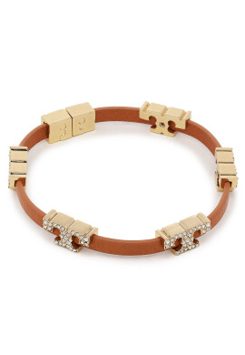 Tory Burch Гривна Serif-T Stackable Bracelet 80702 Кафяв - Pepit.bg