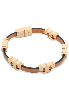 Tory Burch Гривна Serif-T Stackable Bracelet 80706 Кафяв - Pepit.bg