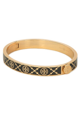 Tory Burch Гривна T Monogram Hinge Bracelet 150568 Черен - Pepit.bg