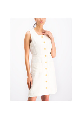 Tory Burch Лятна рокля Linen Shift 53819 Бял Slim Fit - Pepit.bg