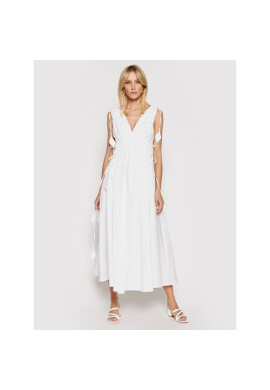 Tory Burch Лятна рокля Smocked 81578 Бял Regular Fit - Pepit.bg