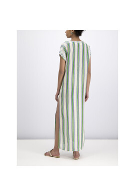 Tory Burch Лятна рокля Striped Caftan 57114 Зелен Regular Fit - Pepit.bg