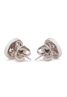 Tory Burch Обици Crystal Logo Circle Stud Earring 53422 Сребрист - Pepit.bg