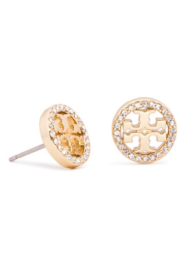 Tory Burch Обици Crystal Logo Circle Stud Earring 53422 Златист - Pepit.bg