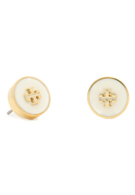Tory Burch Обици Kira Enamel Circle Stud Earring 64885 Златист - Pepit.bg