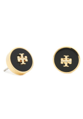 Tory Burch Обици Kira Enamel Circle Stud Earring 64885 Златист - Pepit.bg