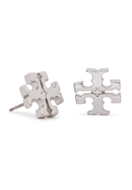 Tory Burch Обици Logo Stud Earring 11165504 Сребрист - Pepit.bg