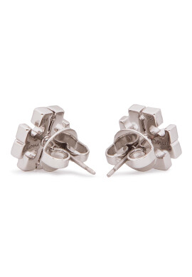 Tory Burch Обици Crystal Logo Stud Earring 53423 Сребрист - Pepit.bg