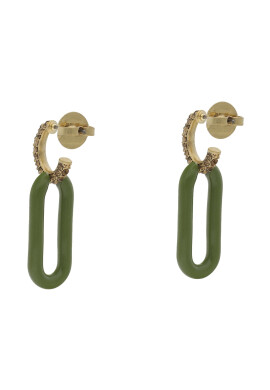 Tory Burch Обици Roxanne Link Erring Rolled 141789 Зелен - Pepit.bg