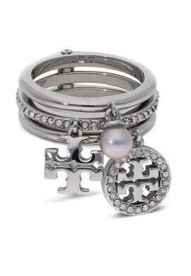 Tory Burch Пръстен Miller Pave Charm Ring 76348 Сребрист - Pepit.bg