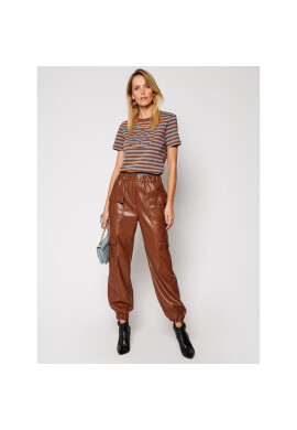 Tory Burch Тишърт Striped Logo 63871 Кафяв Regular Fit - Pepit.bg