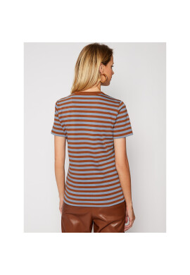 Tory Burch Тишърт Striped Logo 63871 Кафяв Regular Fit - Pepit.bg