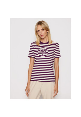 Tory Burch Тишърт Striped Logo 63871 Виолетов Regular Fit - Pepit.bg