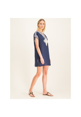 Tory Burch Туника Solid Short 61634 Тъмносин Regular Fit - Pepit.bg