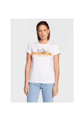 True Religion Тишърт Buddha Stencil 205636 Бял Slim Fit - Pepit.bg
