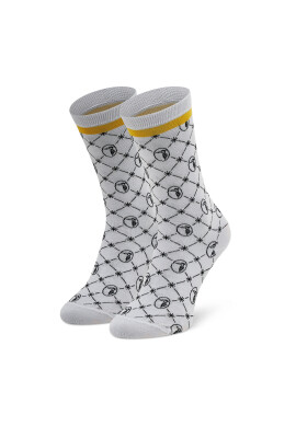 Trussardi Чорапи дълги дамски Crew Socks Monogram 59Z00321 Бял - Pepit.bg